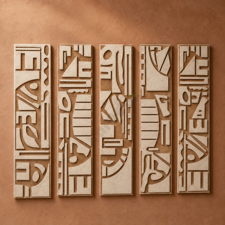 Dekorras DKR-119 Siyah Geometrik Kabartmalı Beşli 3D Tablo Dekorras DKR-119 Siyah Geometrik Kabartmalı Beşli 3D Tablo