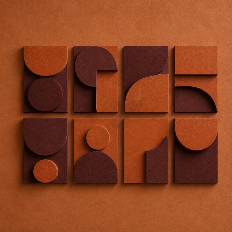 Dekorras DKR-123 Nötr Tonlu Geometrik Sekizli 3D Tablo