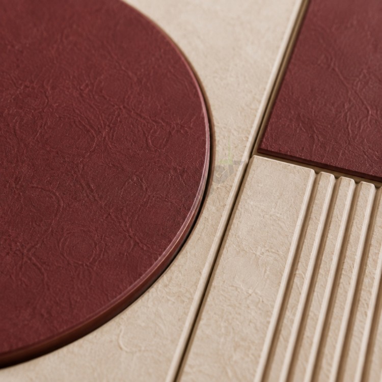 Dekorras DKR-126 Bordo Krem Dairesel Geometrik Sekizli 3D Tablo