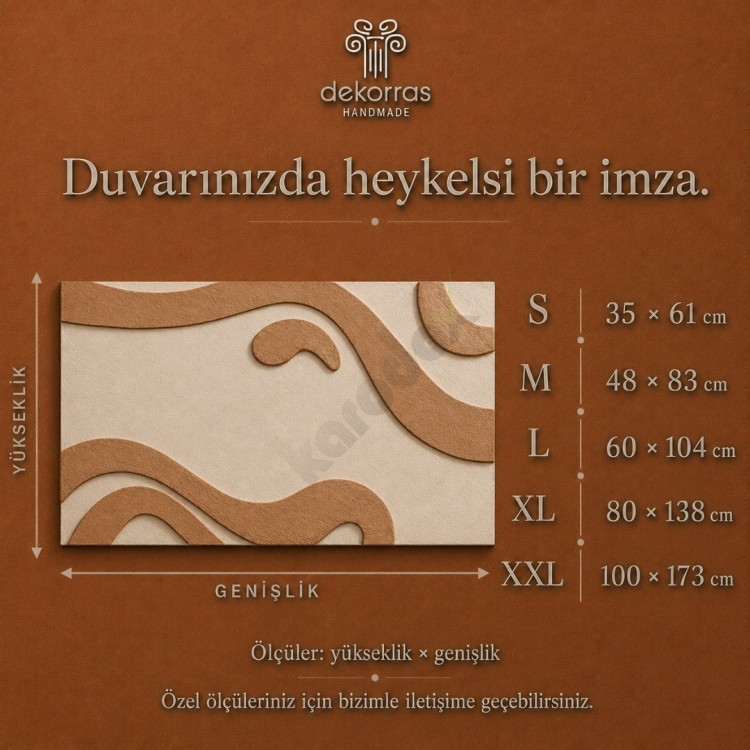 Dekorras DKR-127 Hat Motifli Dalgalı Kabartmalı 3D Tablo Dekorras DKR-127 Hat Motifli Dalgalı Kabartmalı 3D Tablo