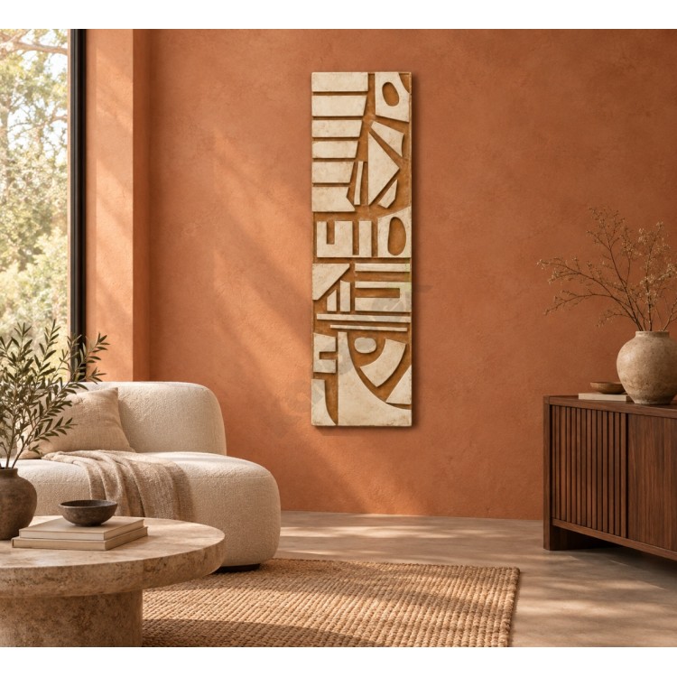 Dekorras DKR-128 Antrasit Dikey Geometrik Kabartmalı 3D Tablo