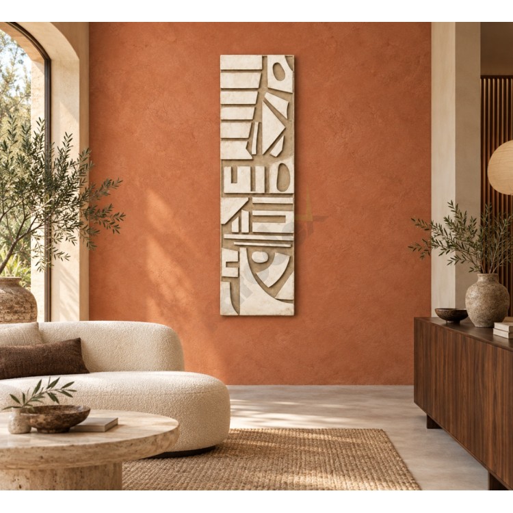 Dekorras DKR-128 Antrasit Dikey Geometrik Kabartmalı 3D Tablo