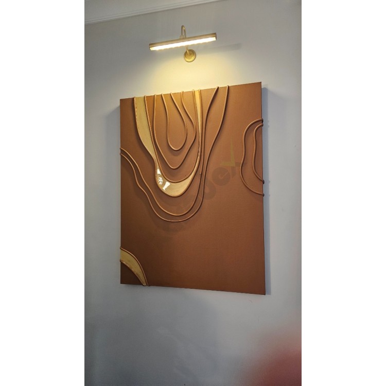 Dekorras DKR-141 Kahve Altın Tonlu Akıcı Kabartmalı 3D Tablo