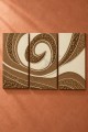 Dekorras DKR-154 Kahve Bakır Spiral Dokulu Üçlü 3D Tablo
