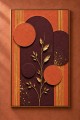 Dekorras DKR-158 Lacivert Bordo Botanik Motifli 3D Tablo