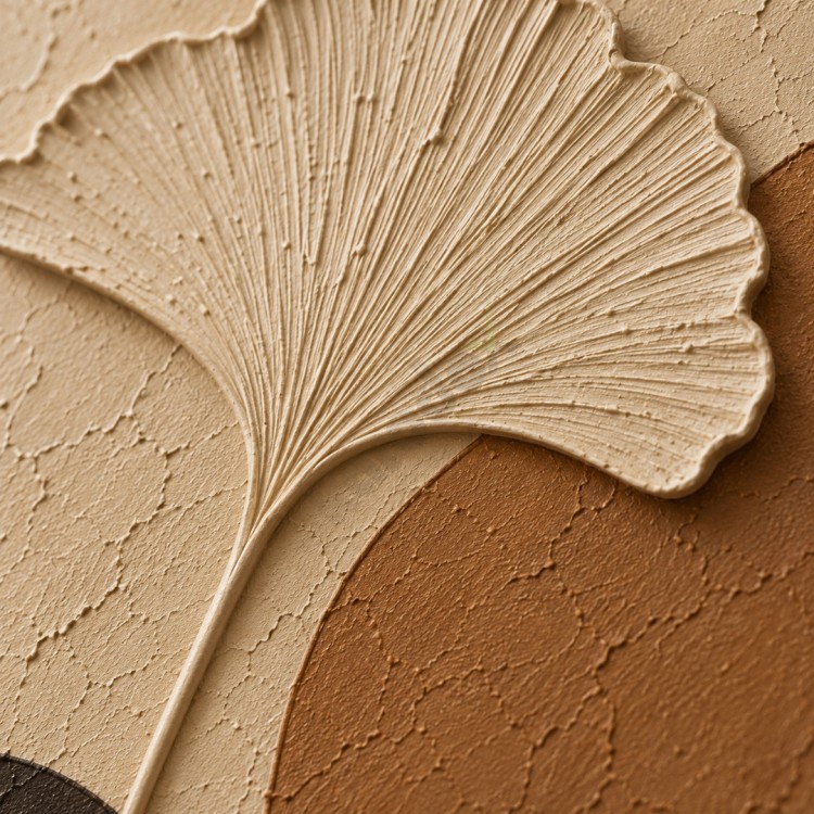 Dekorras DKR-166 Ginkgo Yapraklı Kemer Desenli Kabartmalı 3D Tablo