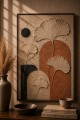 Dekorras DKR-166 Ginkgo Yapraklı Kemer Desenli Kabartmalı 3D Tablo