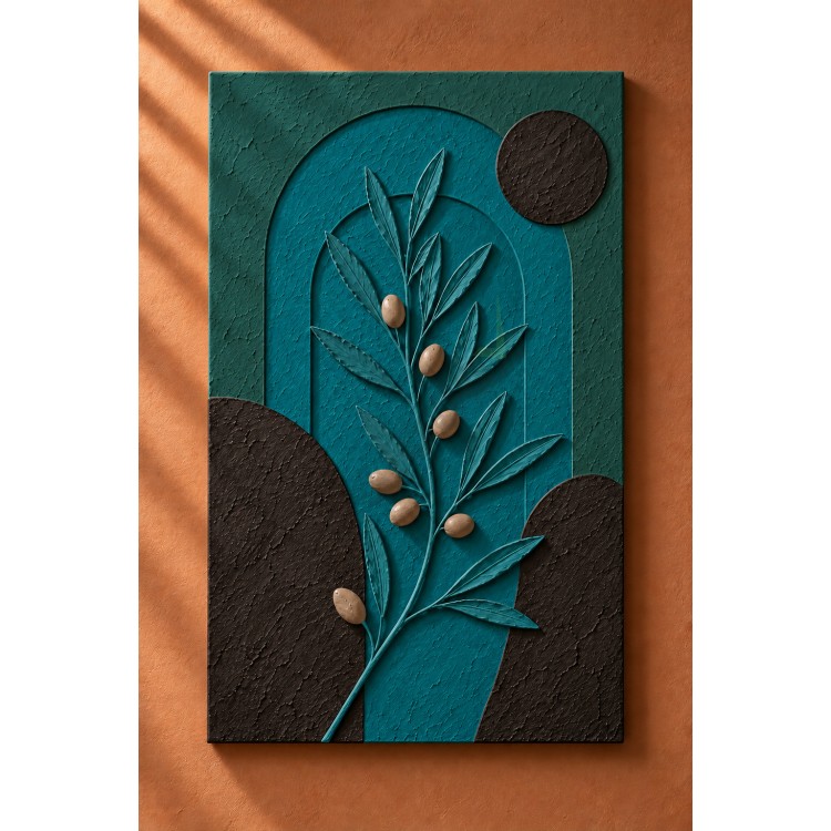 Dekorras DKR-168 Zeytin Dalı ve Kemer Motifli Kabartmalı 3D Tablo