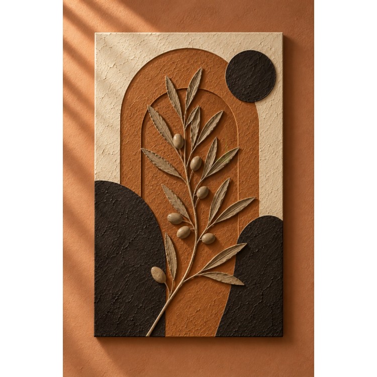 Dekorras DKR-168 Zeytin Dalı ve Kemer Motifli Kabartmalı 3D Tablo