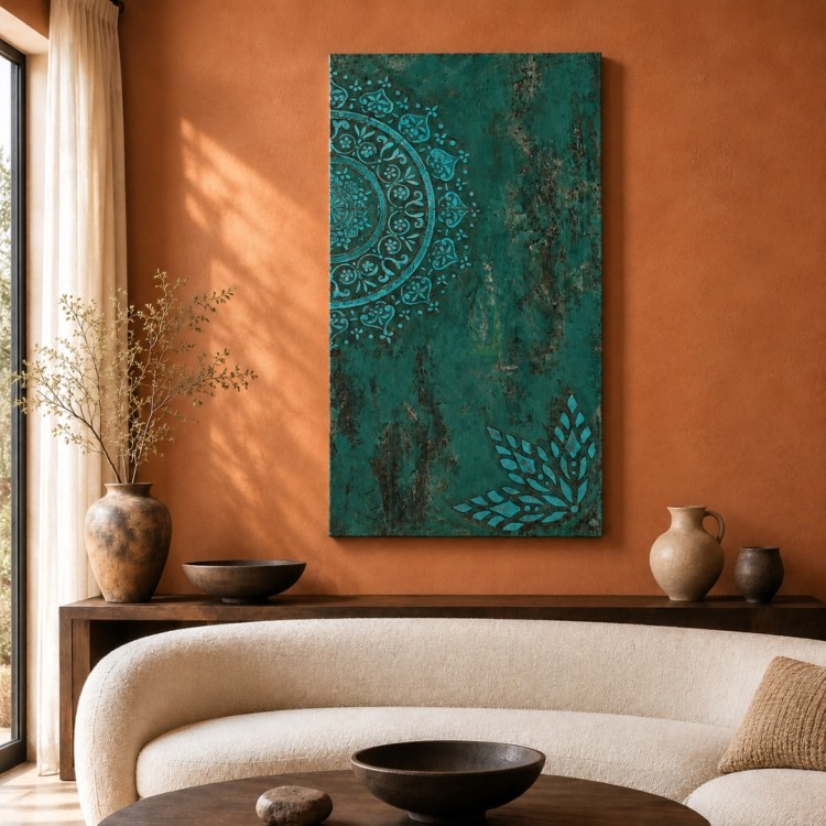 Dekorras DKR-170 Mandala ve Yaprak Desenli Eskitme Dokulu 3D Tablo Dekorras DKR-170 Mandala ve Yaprak Desenli Eskitme Dokulu 3D Tablo