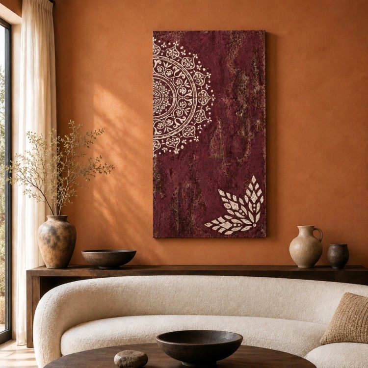 Dekorras DKR-170 Mandala ve Yaprak Desenli Eskitme Dokulu 3D Tablo Dekorras DKR-170 Mandala ve Yaprak Desenli Eskitme Dokulu 3D Tablo