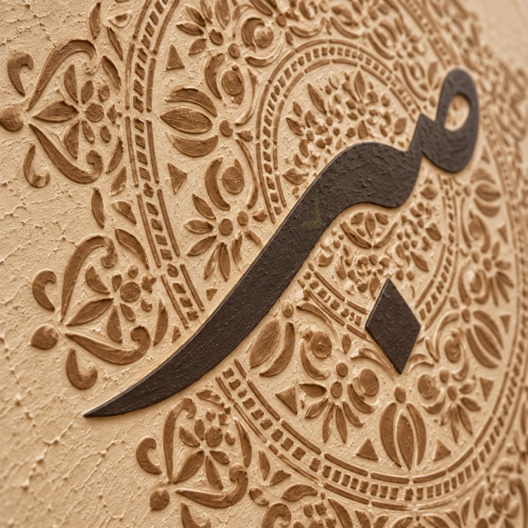 Dekorras DKR-176 Sabır Hat Yazılı Mandala Desenli 3D Tablo
