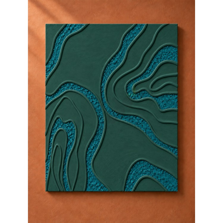Dekorras DKR-181 Topografik Dalga Desenli Dokulu 3D Tablo