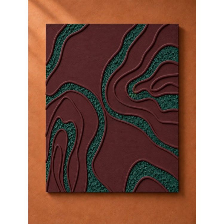 Dekorras DKR-181 Topografik Dalga Desenli Dokulu 3D Tablo