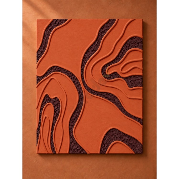 Dekorras DKR-181 Topografik Dalga Desenli Dokulu 3D Tablo