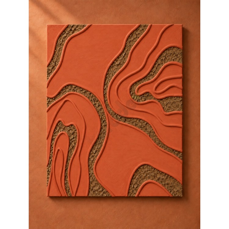 Dekorras DKR-181 Topografik Dalga Desenli Dokulu 3D Tablo